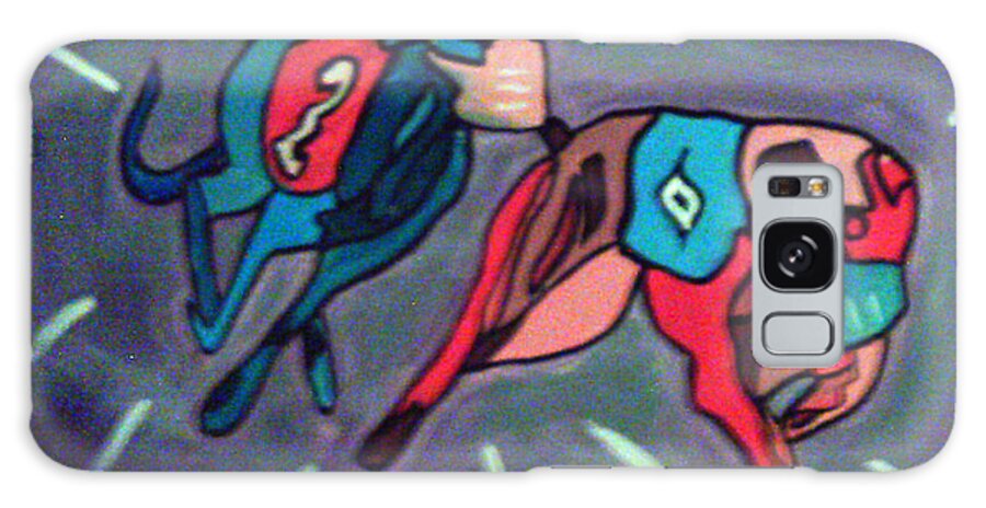 Greyhounds Galaxy Case featuring the painting Geyhounds running by Loretta Nash