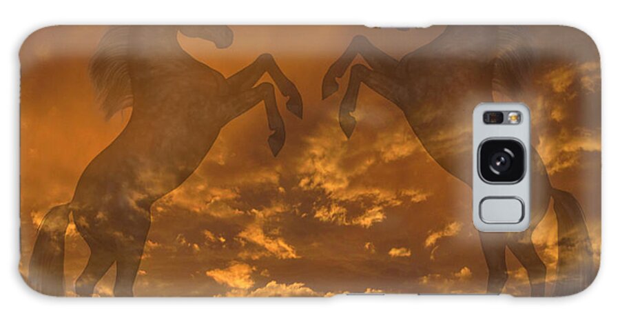 Horses Galaxy Case featuring the photograph Ghost Horses at Sunset by Donald and Judi Hall