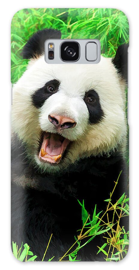 Animal Galaxy Case featuring the digital art Giant Panda Laughing by Ray Shiu
