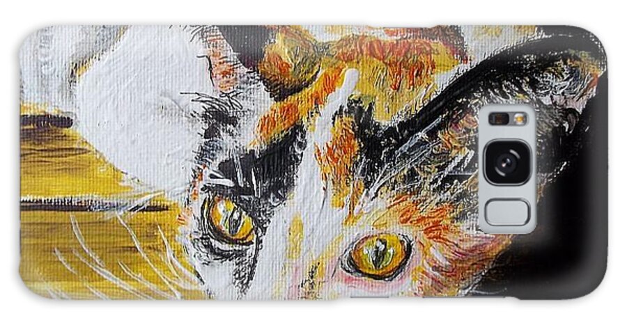 Cat Galaxy Case featuring the painting Ginger Stray cat by Richard Jules