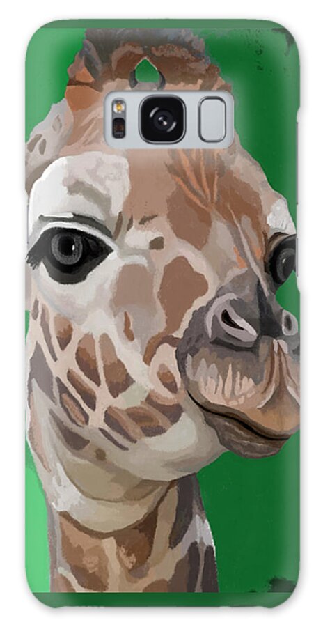 Giraffe Galaxy S8 Case featuring the painting Giraffe Smiles with Twinkle in his Eye by Jackie Case