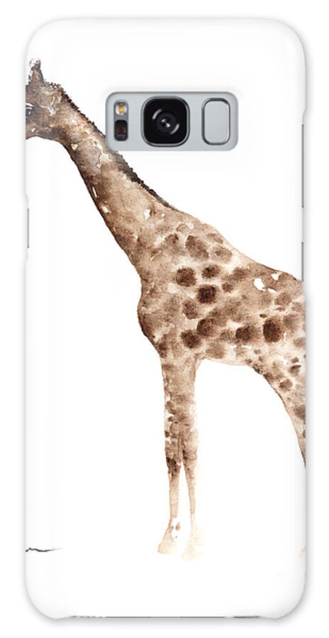 Animals Galaxy Case featuring the painting Giraffe watercolor art print painting African Animals poster by Joanna Szmerdt