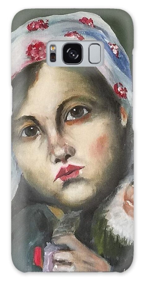 Art Galaxy Case featuring the painting Girl With A Puppet by Ryszard Ludynia