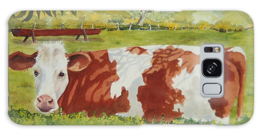 Cows Galaxy Case featuring the painting Cowabunga by Mary Ellen Mueller Legault