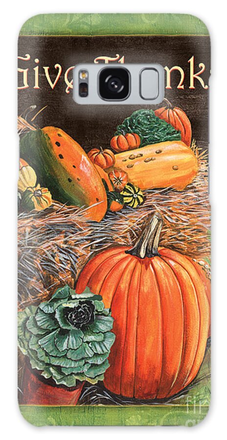 Thanksgiving Galaxy Case featuring the painting Give Thanks by Debbie DeWitt