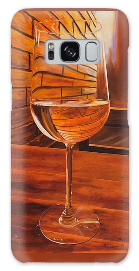 Still Life Galaxy Case featuring the painting Glass of Viognier by Alan Conder