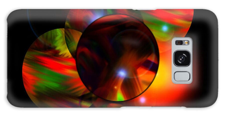 Digital Art Graphics Glowing Marbles With Striking Colors Galaxy Case featuring the digital art Glowing Marbles by Gayle Price Thomas