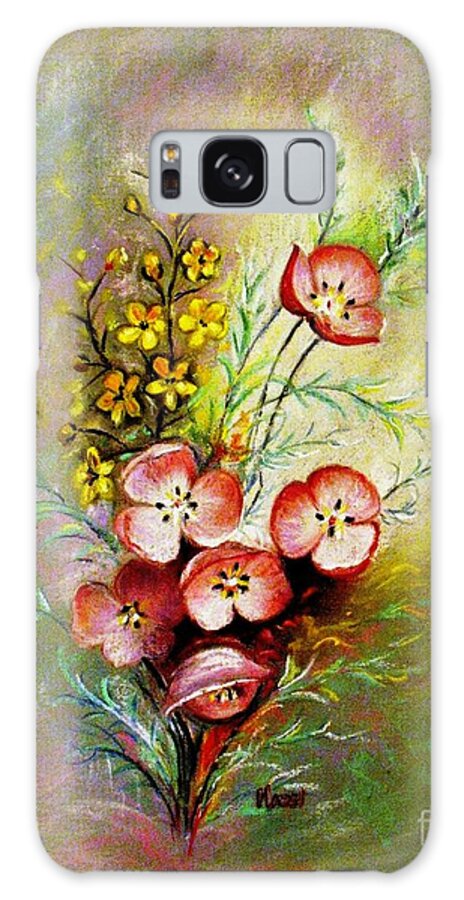 Flowers Galaxy Case featuring the drawing God's Smile by Hazel Holland