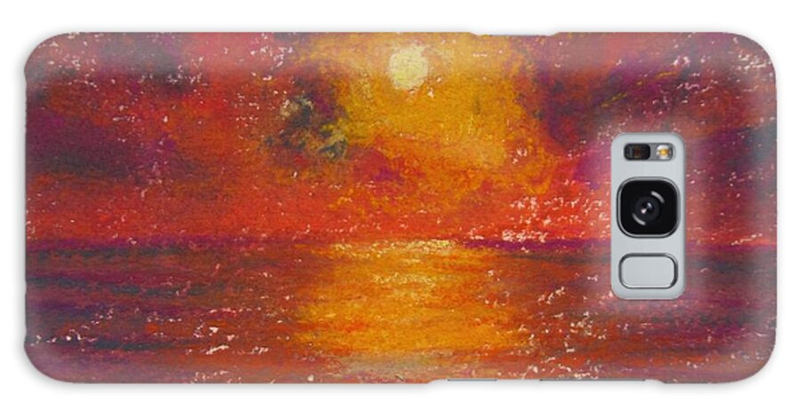 Sunset Galaxy Case featuring the painting Island Sunset by Laurie Morgan