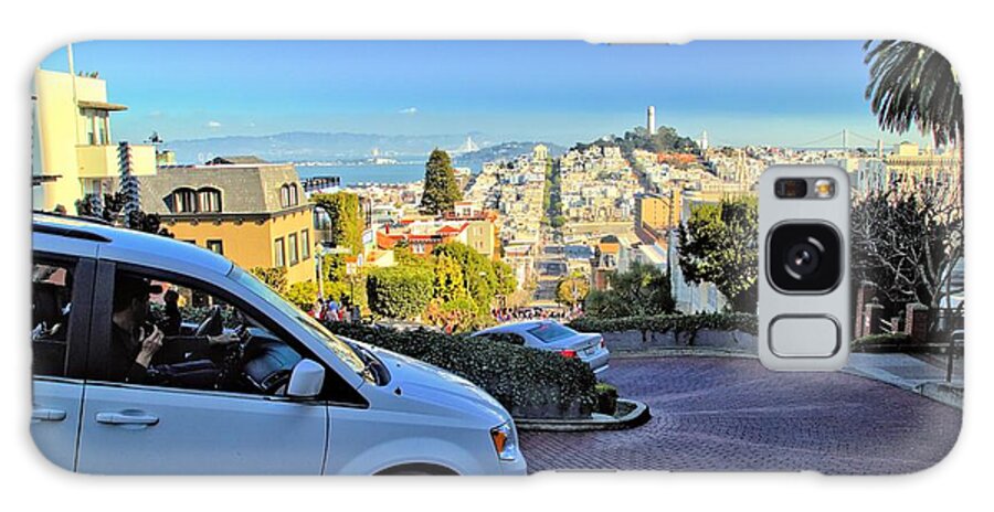 Lombard Street Galaxy S8 Case featuring the photograph Going Down Lombard Street by Roxie Crouch