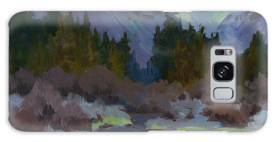 Gold Creek Galaxy Case featuring the painting Gold Creek Snoqualmie Pass by Diane McClary