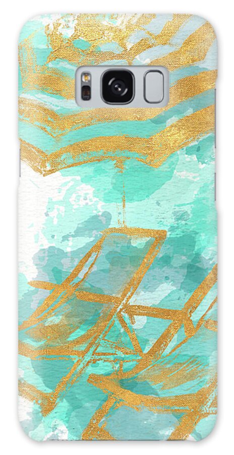 Gold Galaxy Case featuring the painting Gold Shore Poster by Patricia Pinto