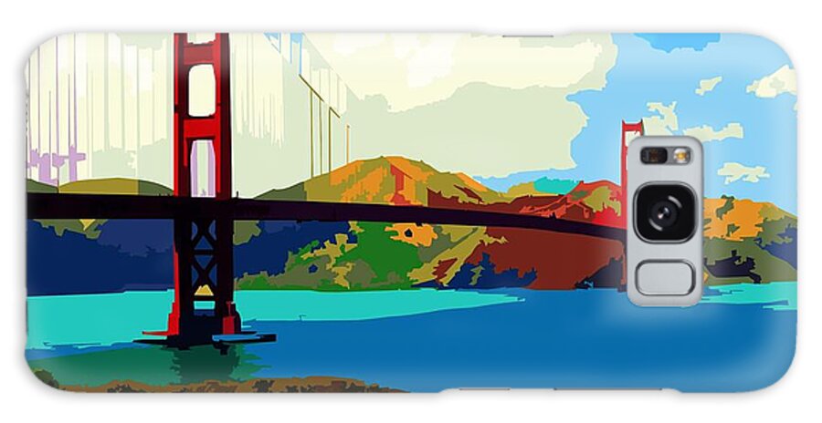 Battery Park Galaxy S8 Case featuring the digital art Golden Gate Bridge by P Dwain Morris