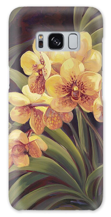 Orchids Galaxy Case featuring the painting Golden Girls by Laurie Snow Hein
