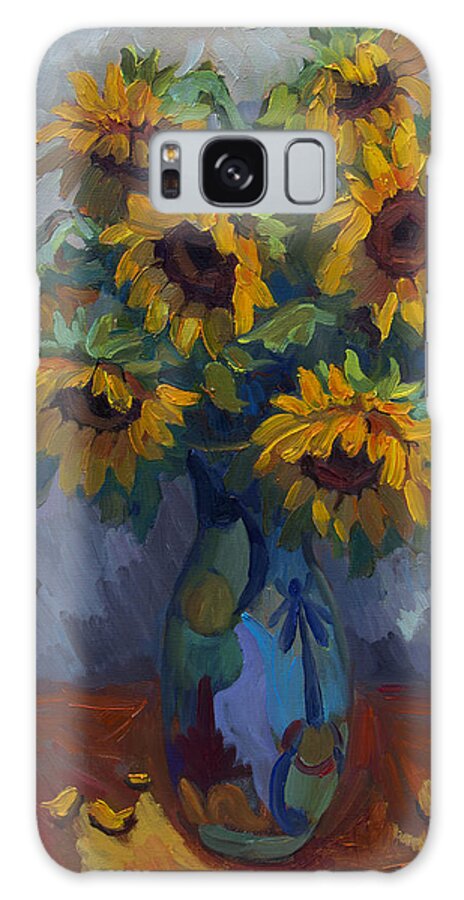Sunflowers Galaxy Case featuring the painting Golden Sunflowers by Diane McClary