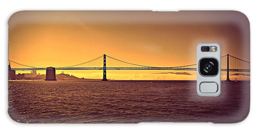 Bridge Galaxy Case featuring the photograph Golden Sunset Bridge by Alma Yamazaki