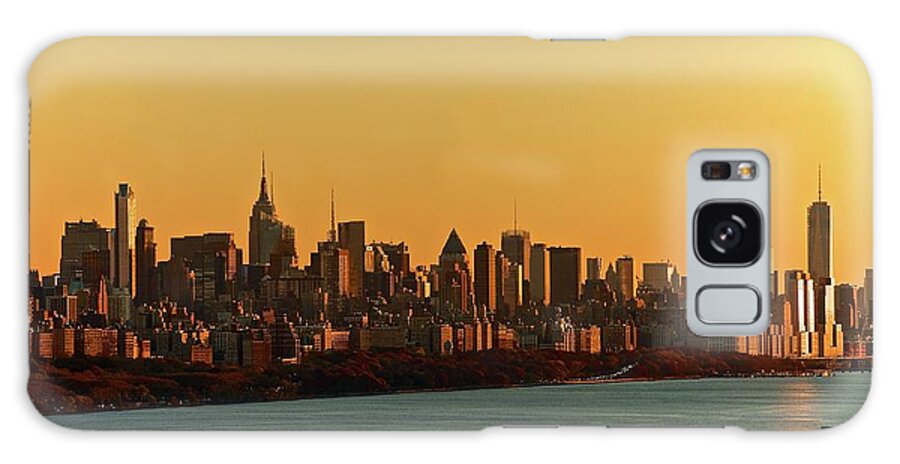 Tranquility Galaxy Case featuring the photograph Golden Sunset On Nyc Skyline by Robert D. Barnes