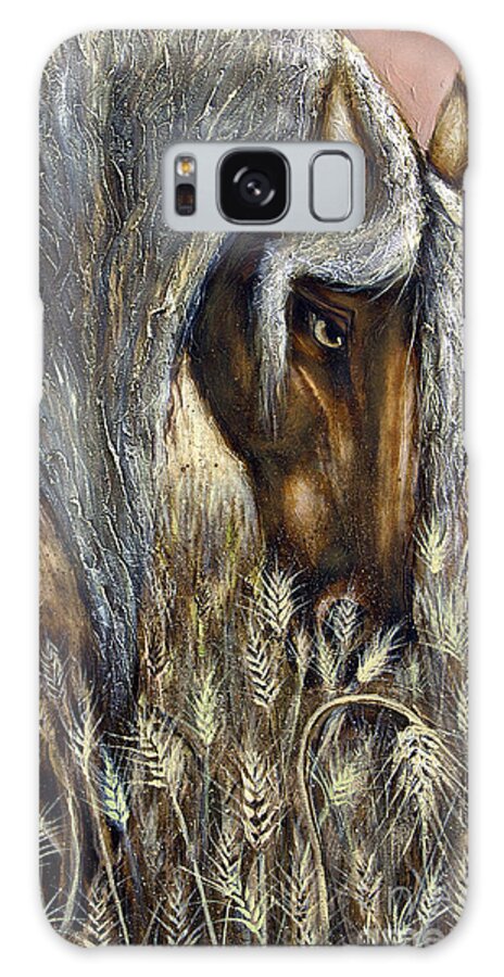 Horse Galaxy Case featuring the painting Golden Years Harvest by Jonelle T McCoy
