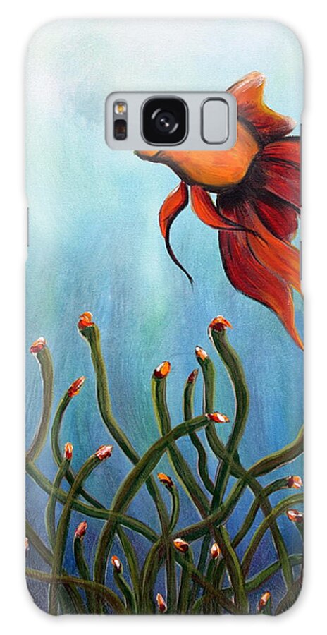 Fish Galaxy Case featuring the painting Goldfish by Jolanta Anna Karolska