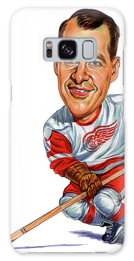 Hockey Galaxy Case featuring the painting Gordie Howe by Art 