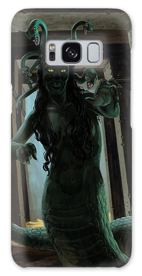 Gorgon Galaxy Case featuring the painting Gorgon Medusa by Martin Davey