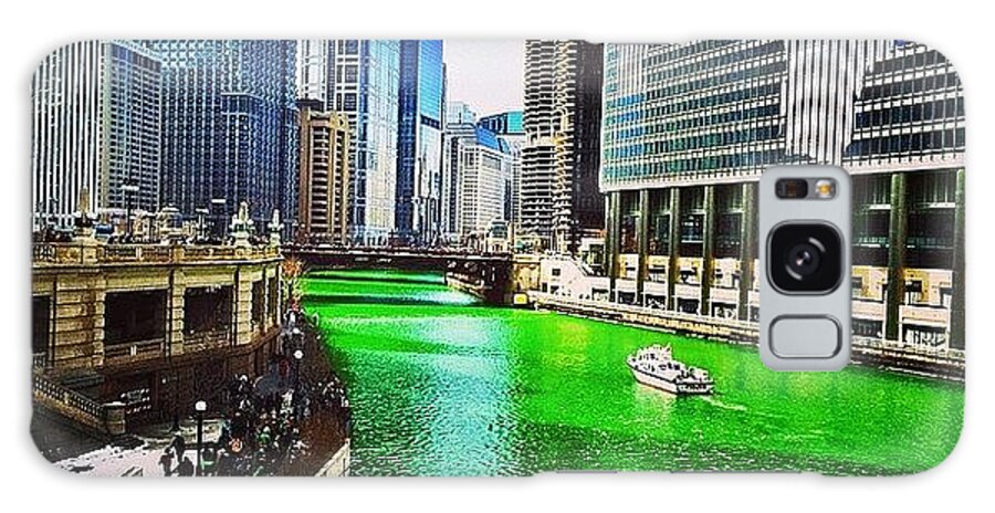 Chicago Galaxy Case featuring the photograph Got To See The River Dyed Green For by Jennifer Gaida