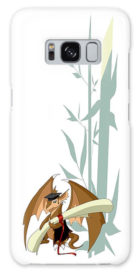 Dragon Galaxy Case featuring the digital art Graduation Dragon with Bamboo by Alice Chen