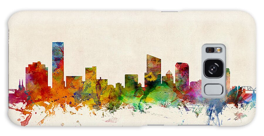 Watercolour Galaxy Case featuring the digital art Grand Rapids Michigan Skyline by Michael Tompsett