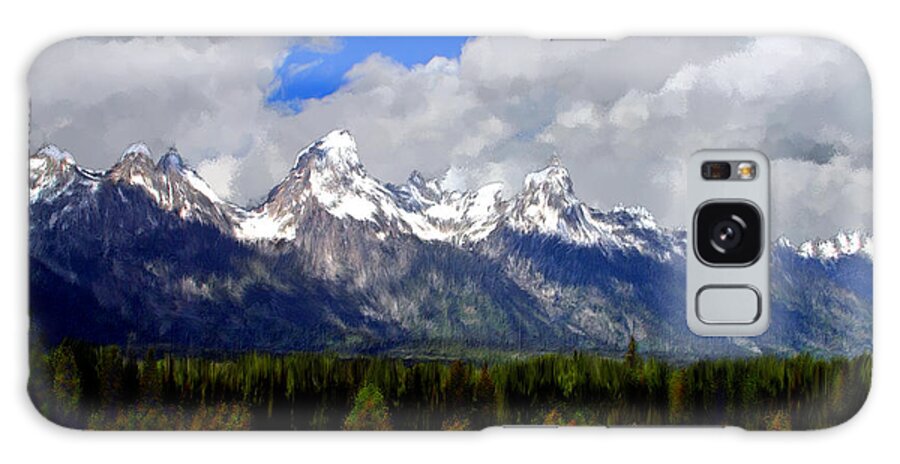 Mountains Galaxy Case featuring the painting Grand Teton Mountains by Bruce Nutting