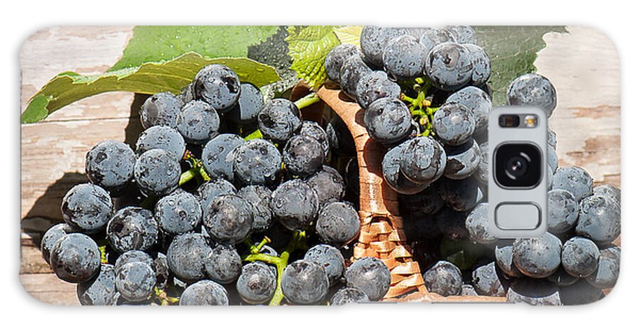 Grapes Galaxy Case featuring the photograph Grapes And Leaves In Basket by Len Romanick