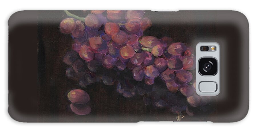 Flame Grapes Galaxy Case featuring the painting Grapes in Reflection by Maria Hunt