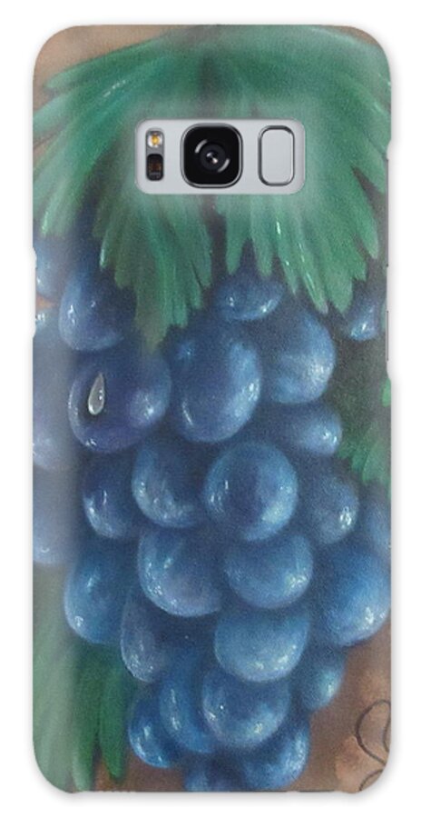 Antique Galaxy Case featuring the painting Grapes With Dewdrop by Ashley Goforth