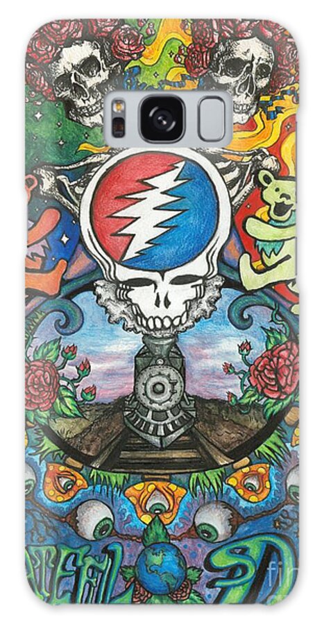 Rock Galaxy Case featuring the drawing Grateful Dead Poster by Amanda Paul
