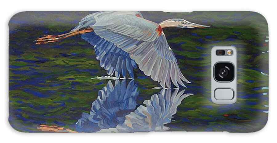 Chadwick Galaxy Case featuring the painting Great Blue Reflections by Phil Chadwick