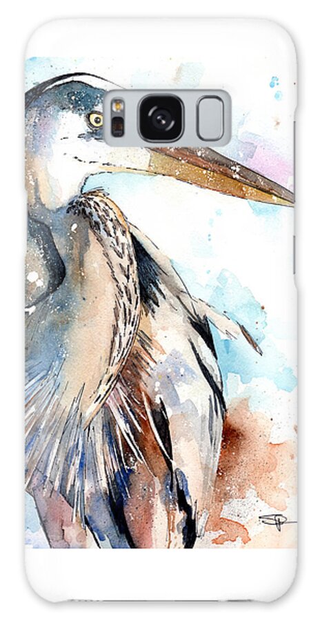 Watercolor Birds Galaxy Case featuring the painting Great Blue by Sean Parnell