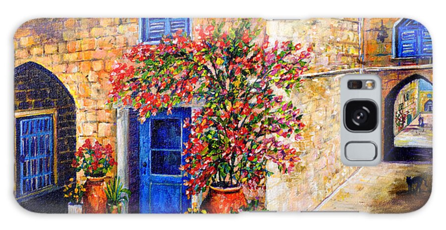 Greek Landscape Galaxy S8 Case featuring the painting Greek Bouganvillia by Lou Ann Bagnall