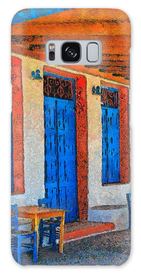 Rossidis Galaxy Case featuring the painting Greek cafe by George Rossidis