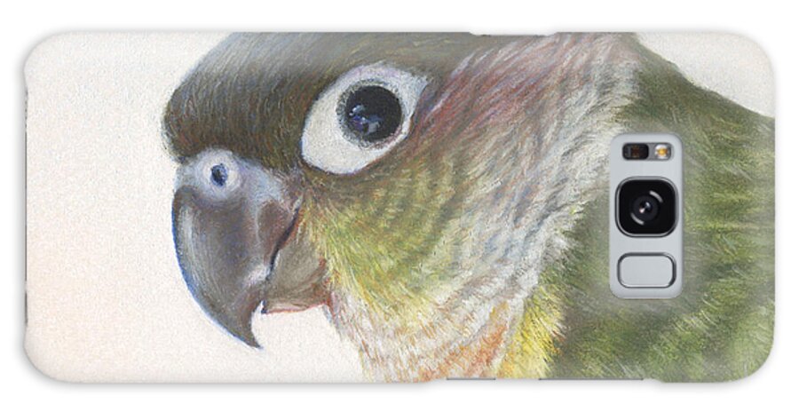 Conure Galaxy Case featuring the drawing Green Conure by Natasha Denger