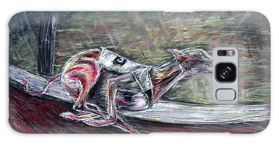 Dog Galaxy Case featuring the drawing Dog art greyhound number three by Tom Conway