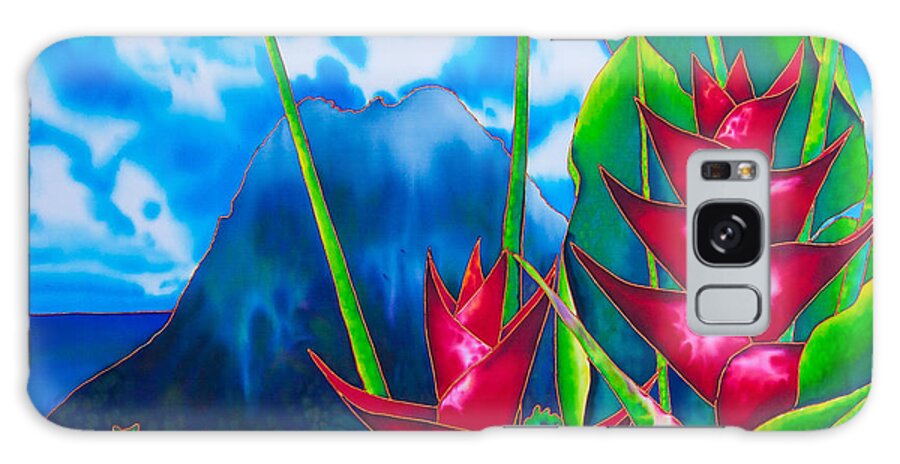Pitons Galaxy Case featuring the painting Gros Piton and Heliconia by Daniel Jean-Baptiste
