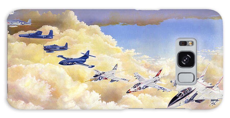 Aviation Galaxy Case featuring the painting Grumman Cats Fantasy Formation by Douglas Castleman