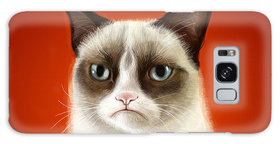 Grumpy Galaxy Case featuring the digital art Grumpy Cat by Olga Shvartsur