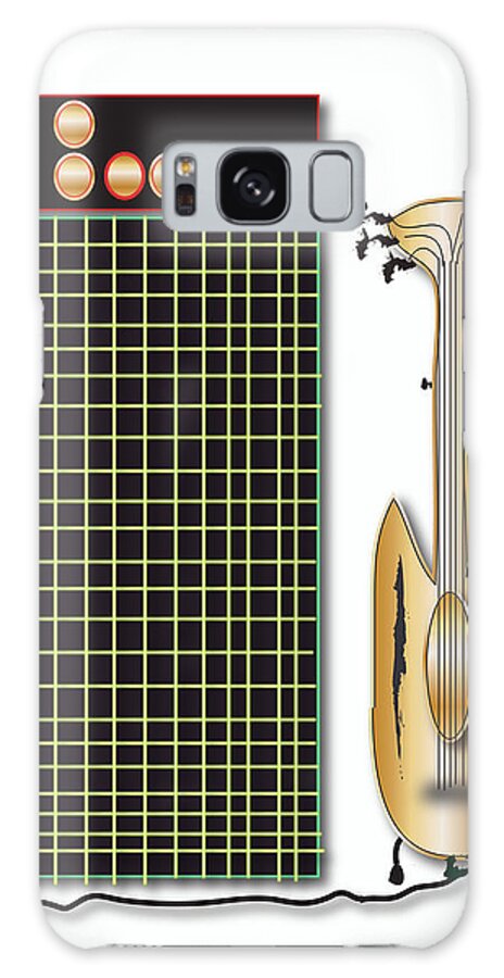 Music Galaxy Case featuring the digital art Guitar and Amp by Marvin Blaine