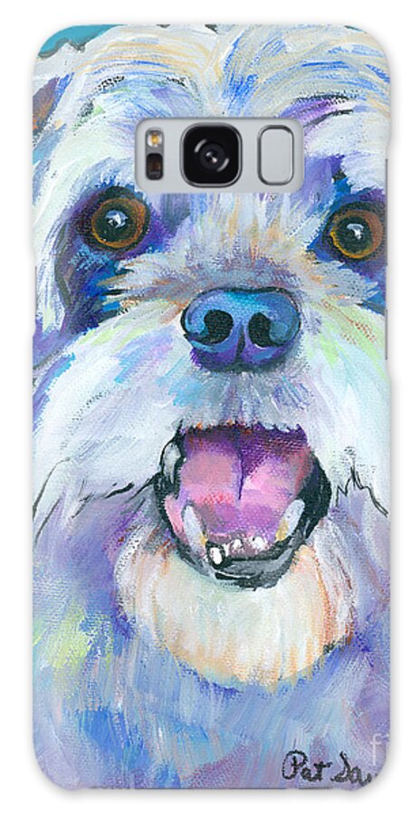 Custom Pet Portraits Galaxy S8 Case featuring the painting Gus by Pat Saunders-White