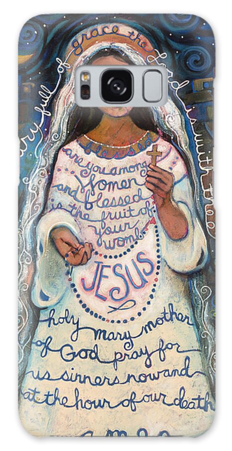 Jen Norton Galaxy Case featuring the painting Hail Mary by Jen Norton
