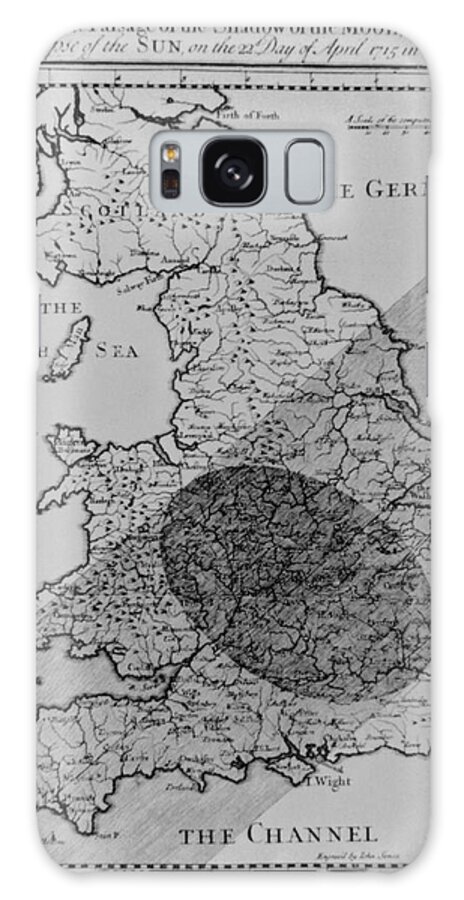 Halley Galaxy Case featuring the photograph Halley's Map Of The Shadow Of An Eclipse Over Uk by Science Photo Library