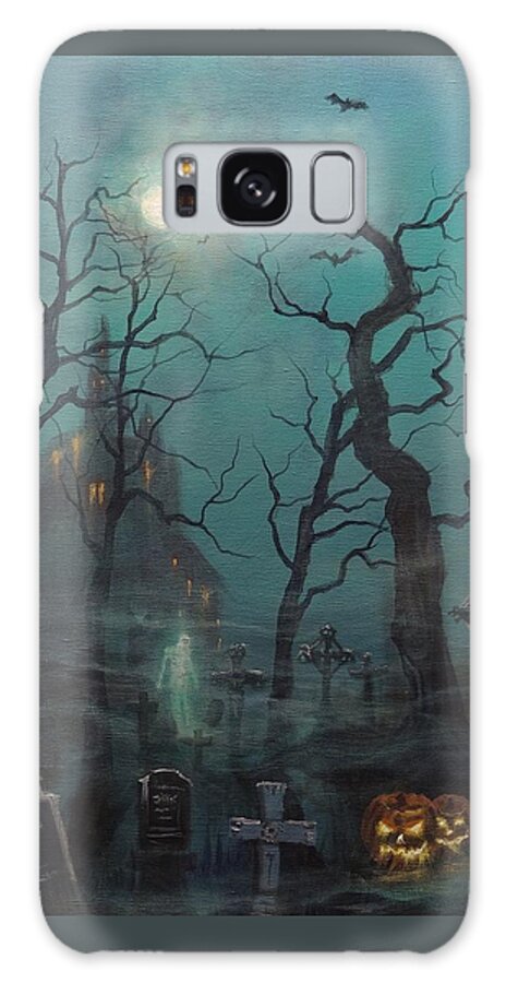  Cemetery Galaxy Case featuring the painting Halloween Ghost by Tom Shropshire