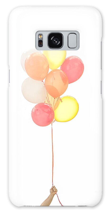 Balloons Galaxy Case featuring the photograph Hand holding balloons by Diane Diederich