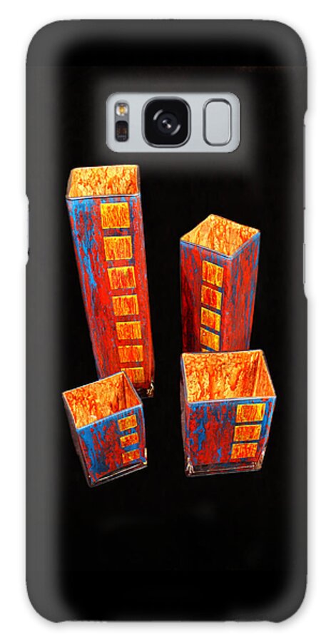 Hand Painted Glass Galaxy Case featuring the glass art Hand Painted Glass Set of Four Reds by Christopher Schranck