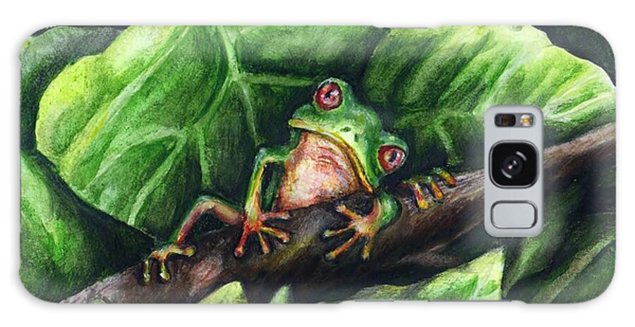 Frog Galaxy S8 Case featuring the painting Hanging Out by Shana Rowe Jackson